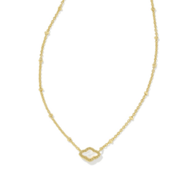 KENDRA SCOTT DESIGN Mini Abbie Gold Satellite Short Pendant Necklace in Ivory Mother-of-Pearl
