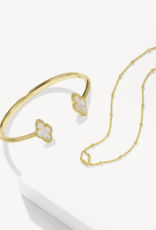 KENDRA SCOTT DESIGN Mini Abbie Gold Satellite Short Pendant Necklace in Ivory Mother-of-Pearl