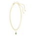 Abbie Gold Pave Frame Multi Strand Necklace in Green Illusion