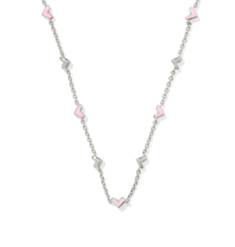 KENDRA SCOTT DESIGN Haven Silver Strand Necklace in Pink Enamel