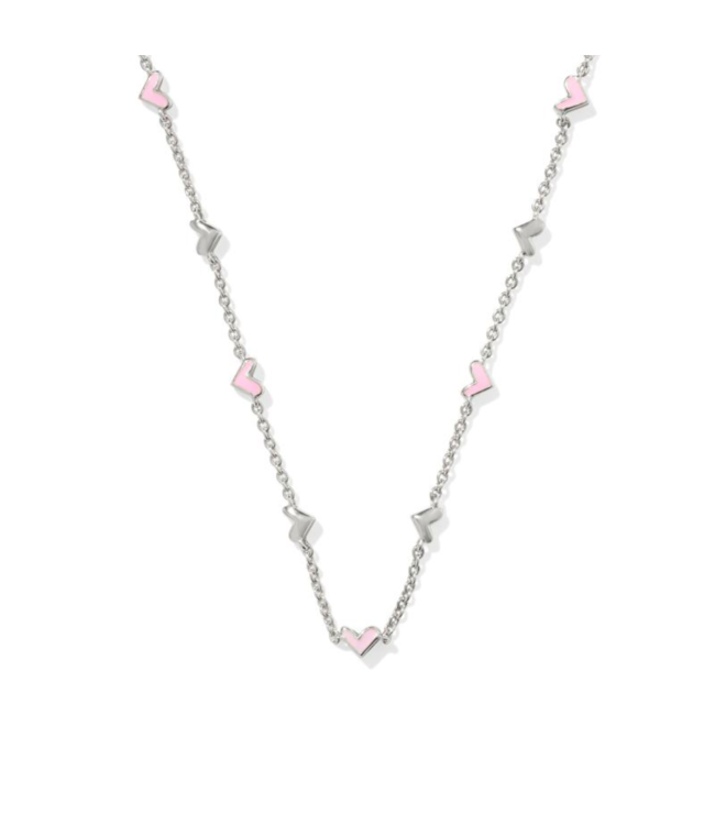 Haven Silver Strand Necklace in Pink Enamel