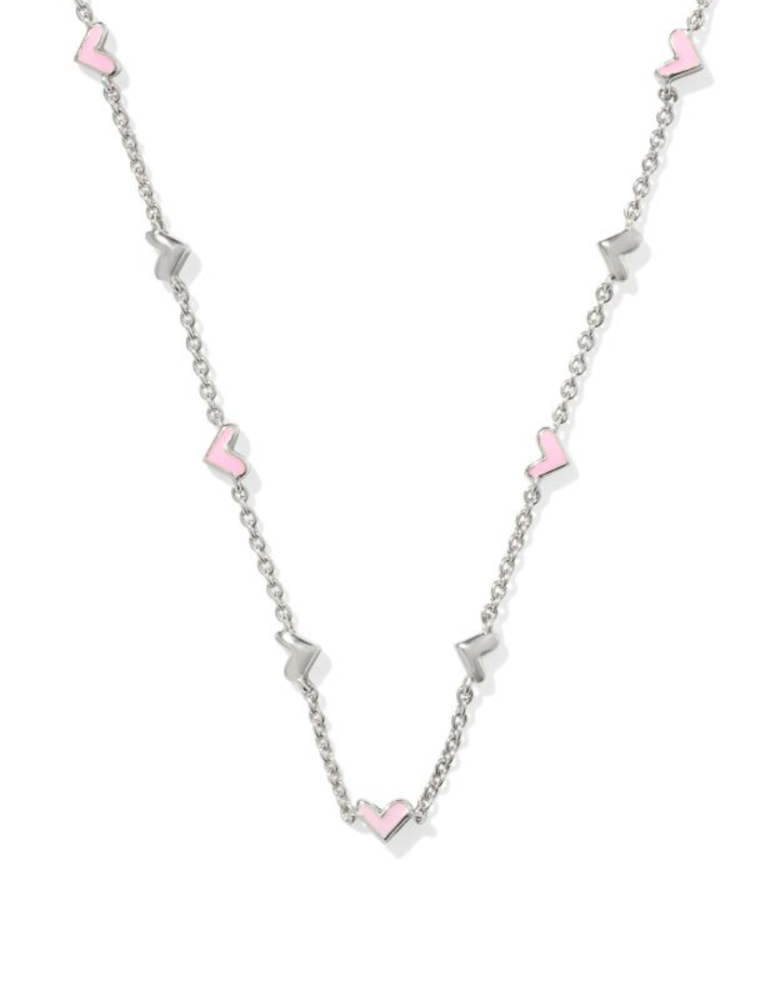 KENDRA SCOTT DESIGN Haven Silver Strand Necklace in Pink Enamel