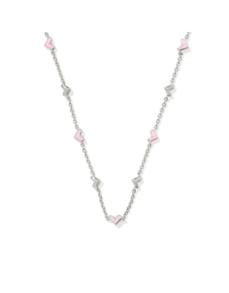 KENDRA SCOTT DESIGN Haven Silver Strand Necklace in Pink Enamel