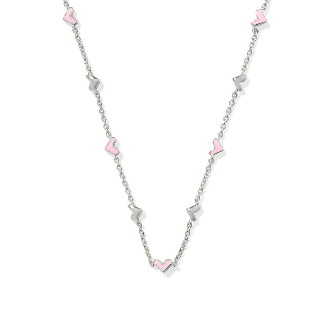 Kendra Scott Haven Silver Strand Necklace in Pink Enamel - Her