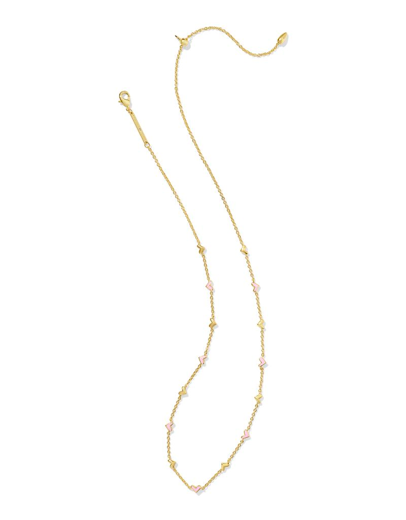 KENDRA SCOTT DESIGN Haven Gold Strand Necklace in Pink Enamel