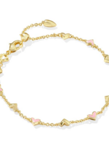 KENDRA SCOTT DESIGN Haven Gold Delicate Chain Bracelet in Pink Enamel