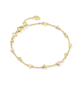 KENDRA SCOTT DESIGN Haven Gold Delicate Chain Bracelet in Pink Enamel