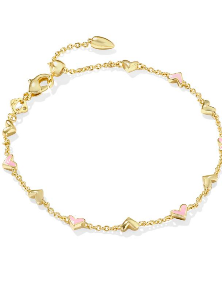 KENDRA SCOTT DESIGN Haven Gold Delicate Chain Bracelet in Pink Enamel