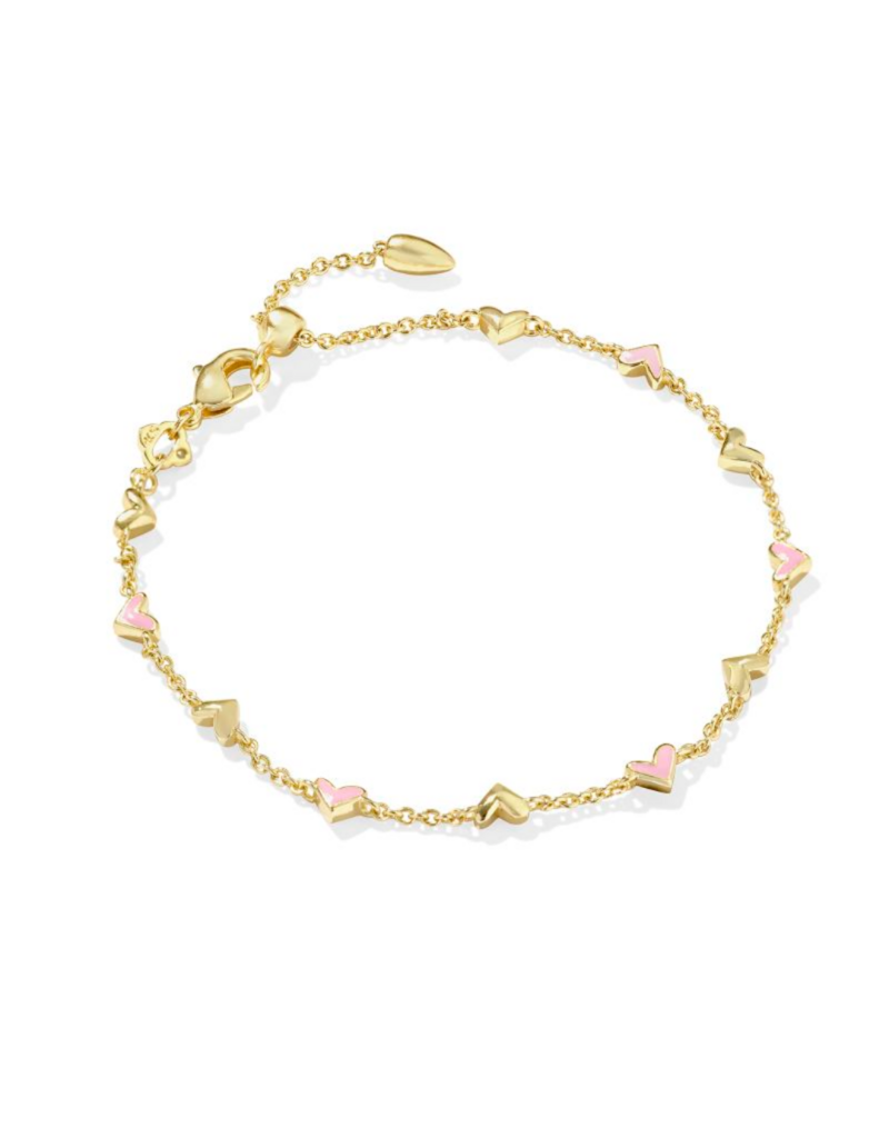 KENDRA SCOTT DESIGN Haven Gold Delicate Chain Bracelet in Pink Enamel