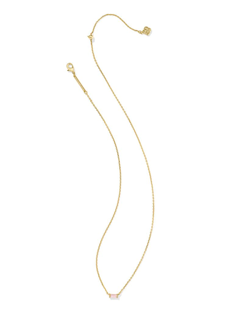 KENDRA SCOTT DESIGN Juliette Gold Pendant Necklace in Rose Quartz