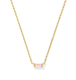 KENDRA SCOTT DESIGN Juliette Gold Pendant Necklace in Rose Quartz