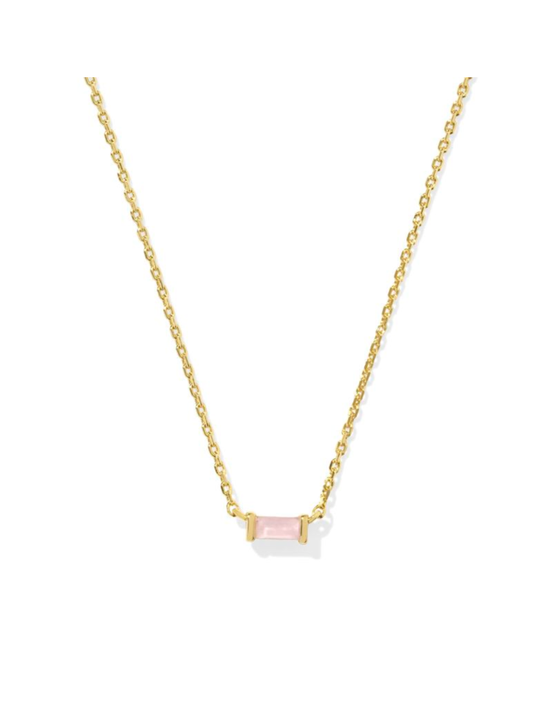 KENDRA SCOTT DESIGN Juliette Gold Pendant Necklace in Rose Quartz