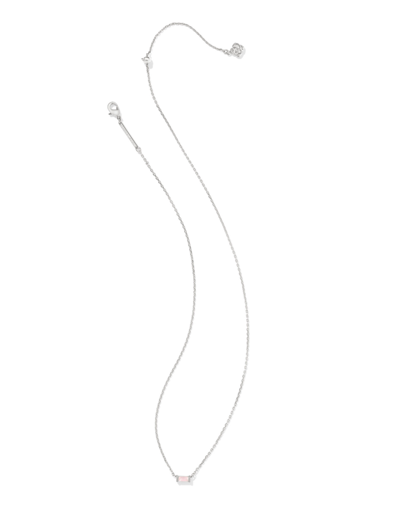 KENDRA SCOTT DESIGN Juliette Silver Pendant Necklace in Rose Quartz