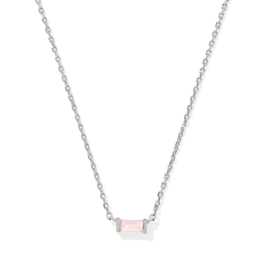 KENDRA SCOTT DESIGN Juliette Silver Pendant Necklace in Rose Quartz
