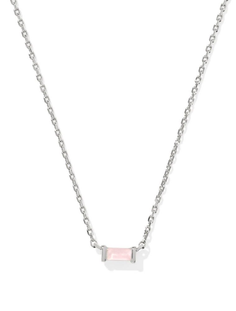 KENDRA SCOTT DESIGN Juliette Silver Pendant Necklace in Rose Quartz