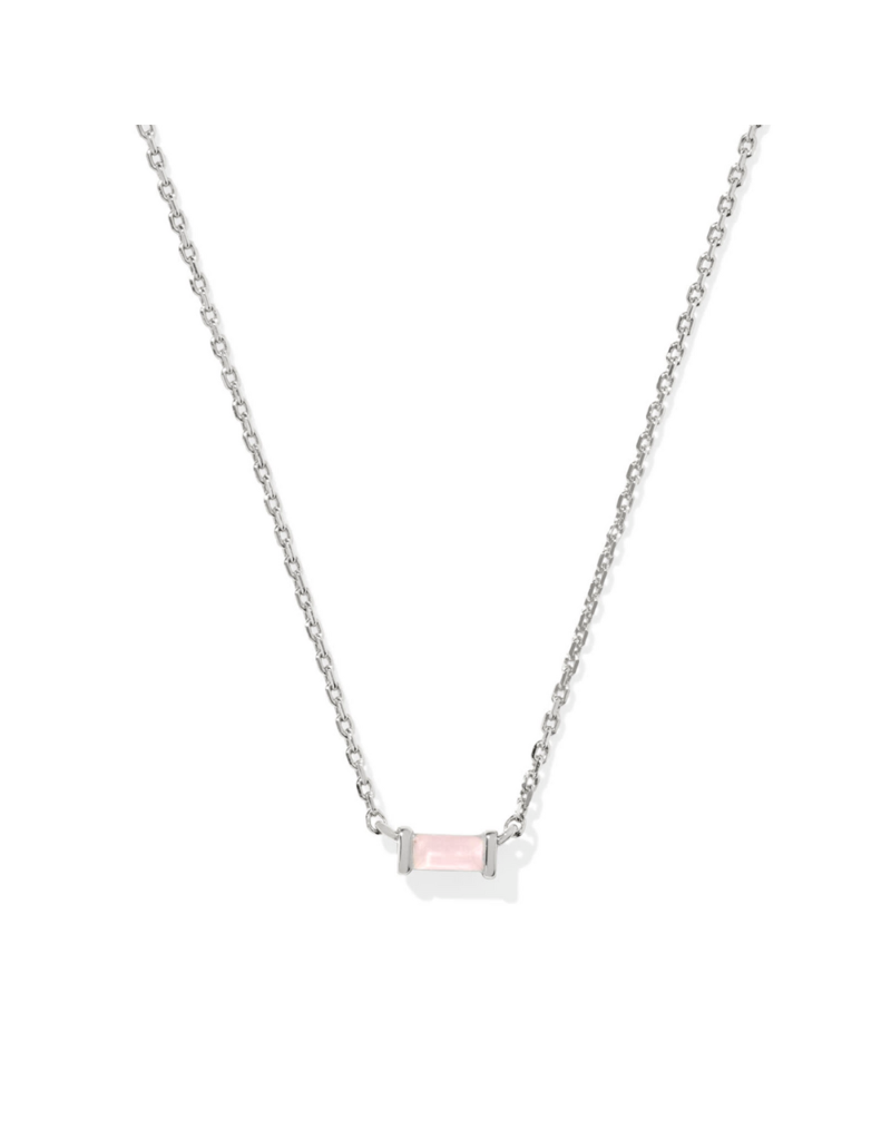KENDRA SCOTT DESIGN Juliette Silver Pendant Necklace in Rose Quartz