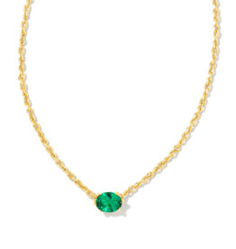 KENDRA SCOTT DESIGN Cailin Gold Pendant Necklace in Green Crystal