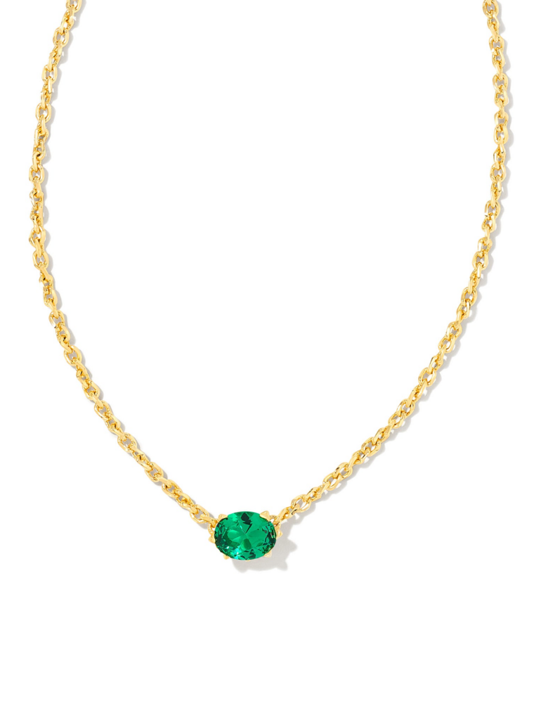 KENDRA SCOTT DESIGN Cailin Gold Pendant Necklace in Green Crystal