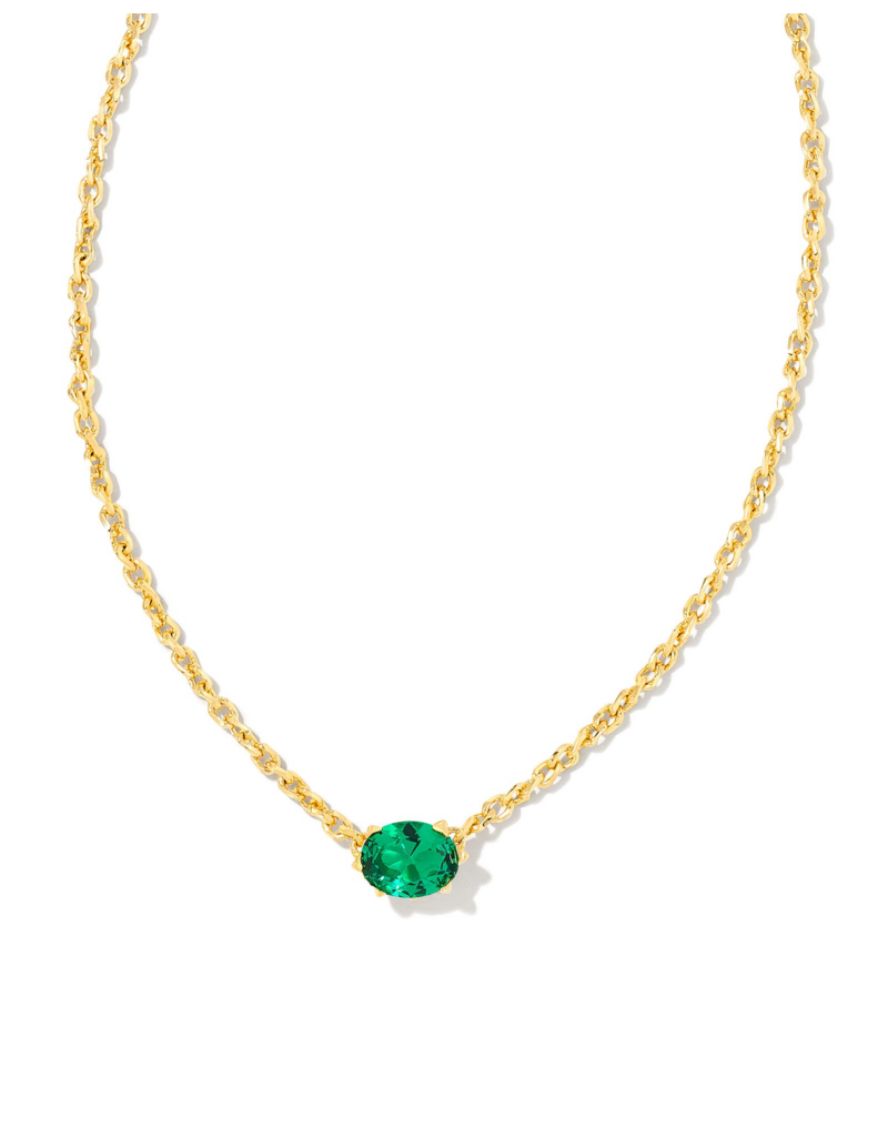KENDRA SCOTT DESIGN Cailin Gold Pendant Necklace in Green Crystal