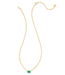 Cailin Gold Pendant Necklace in Green Crystal
