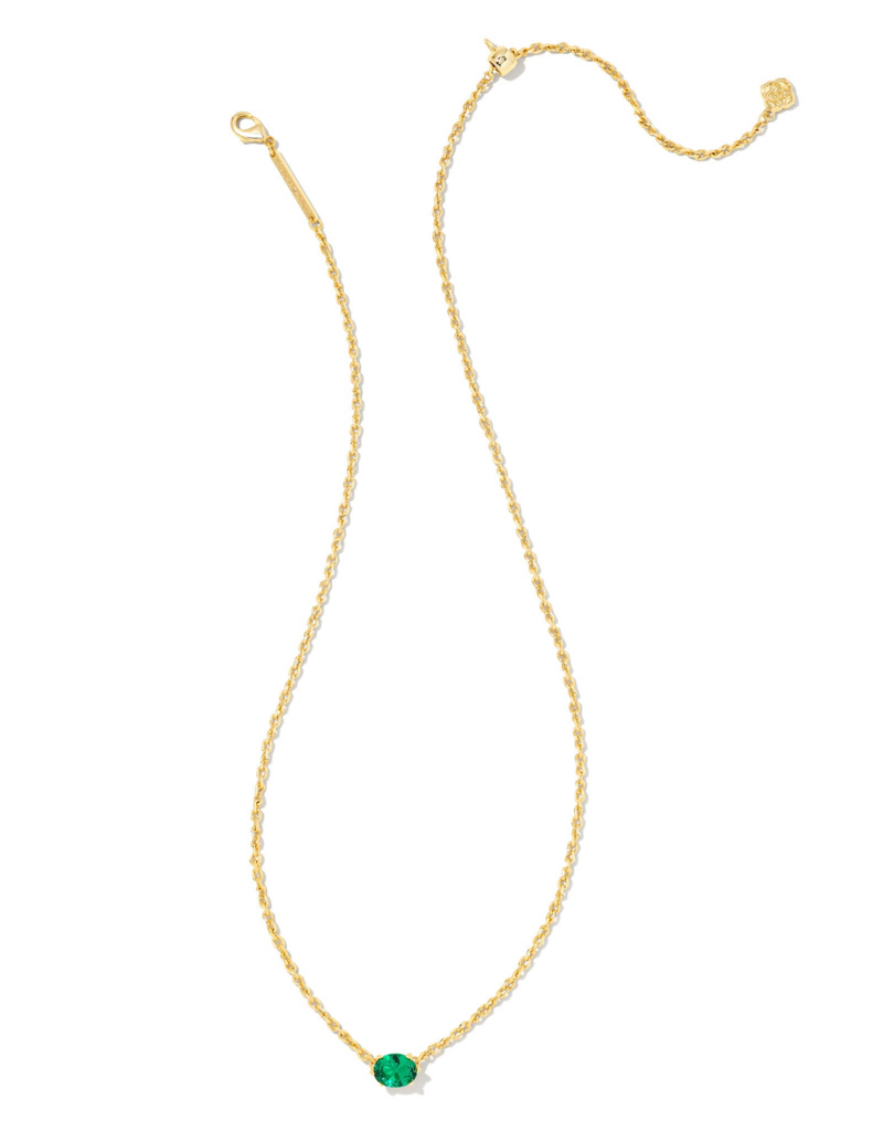 KENDRA SCOTT DESIGN Cailin Gold Pendant Necklace in Green Crystal