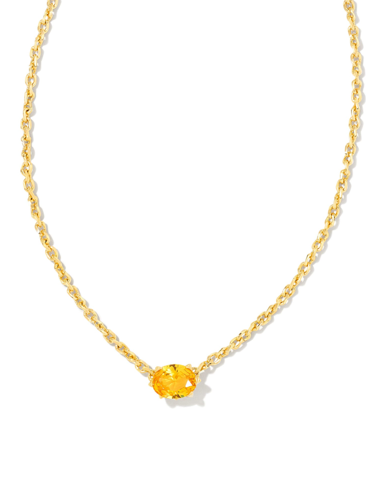 KENDRA SCOTT DESIGN Cailin Gold Pendant Necklace in Golden Yellow Crystal