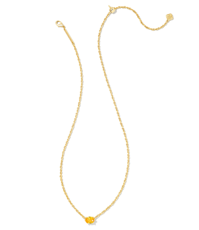 Cailin Gold Pendant Necklace in Golden Yellow Crystal