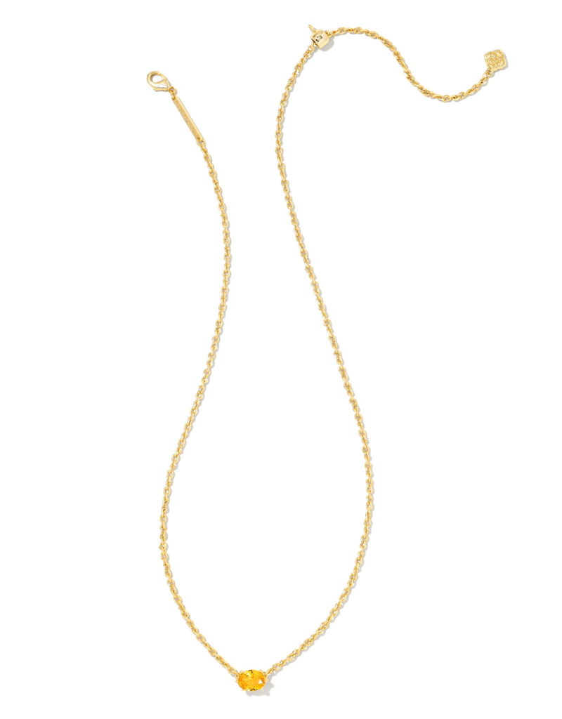 KENDRA SCOTT DESIGN Cailin Gold Pendant Necklace in Golden Yellow Crystal