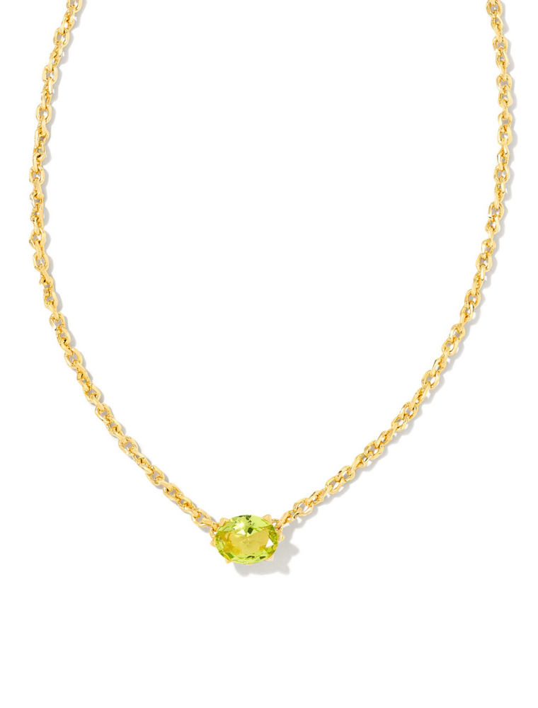 KENDRA SCOTT DESIGN Cailin Gold Pendant Necklace in Green Peridot Crystal