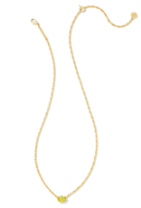 KENDRA SCOTT DESIGN Cailin Gold Pendant Necklace in Green Peridot Crystal