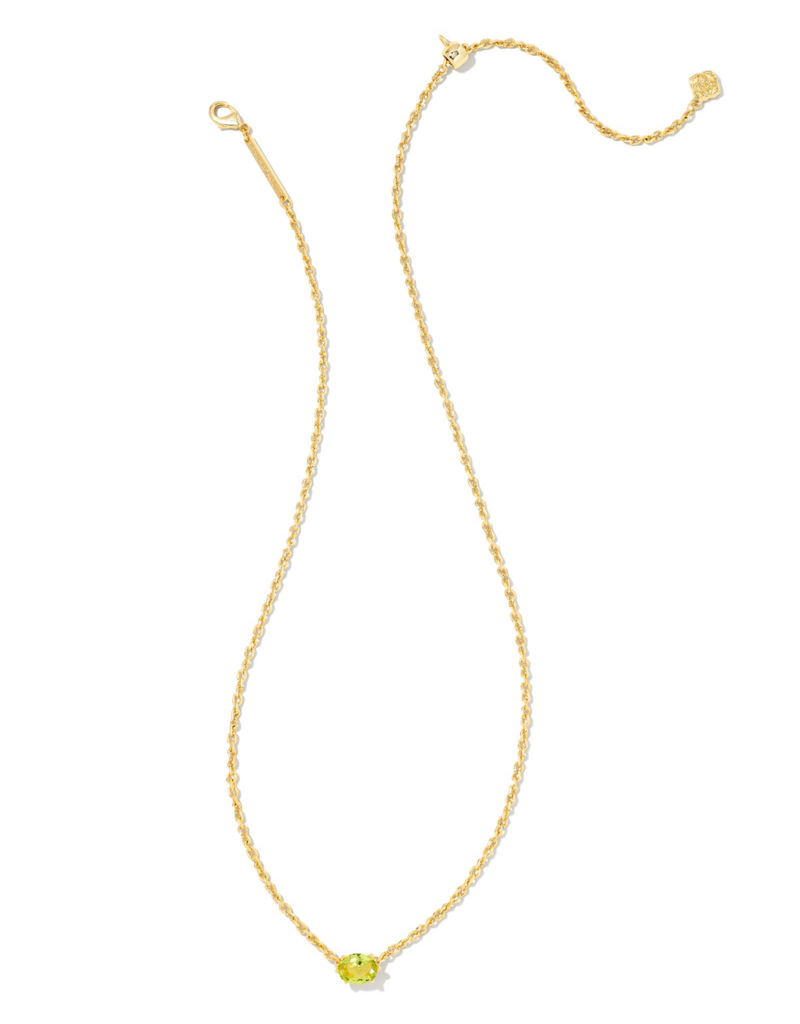 KENDRA SCOTT DESIGN Cailin Gold Pendant Necklace in Green Peridot Crystal