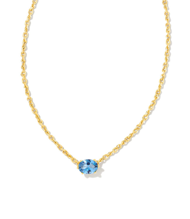 Cailin Gold Pendant Necklace in Blue Violet Crystal