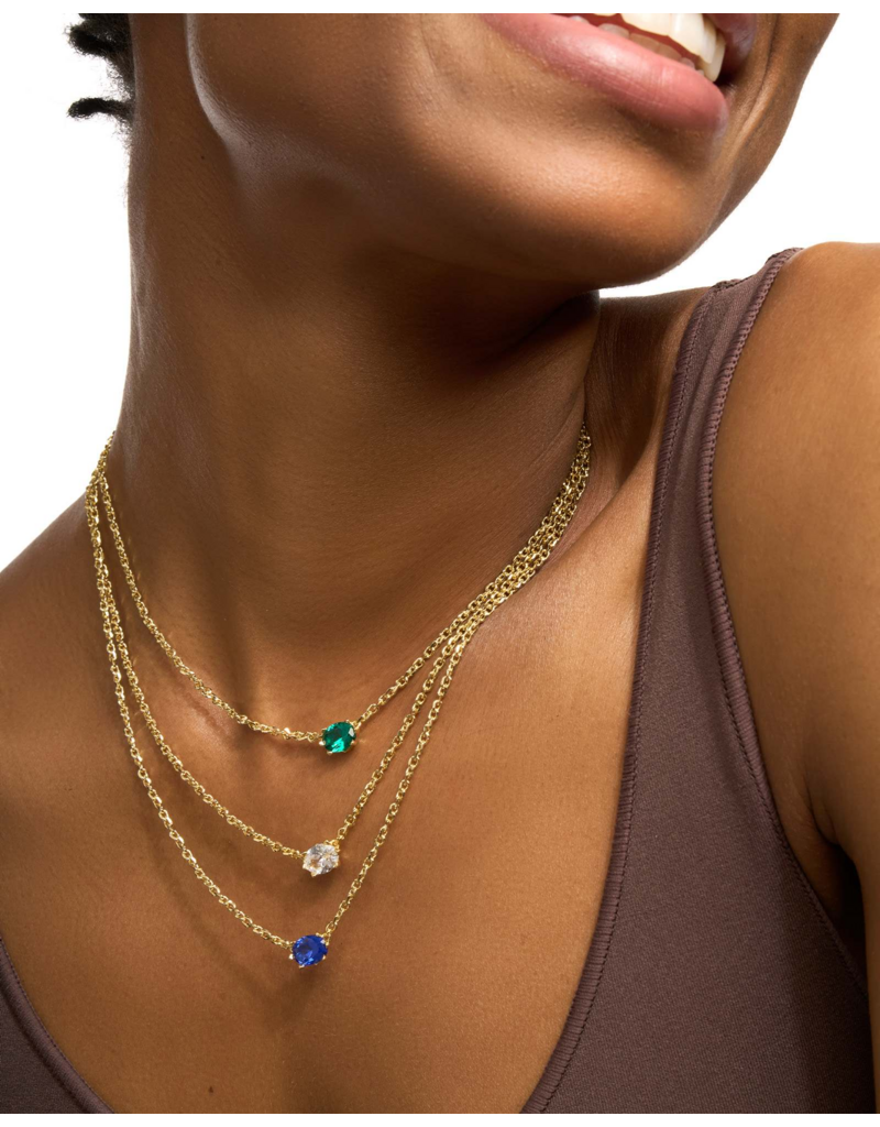 KENDRA SCOTT DESIGN Cailin Gold Pendant Necklace in Blue Crystal