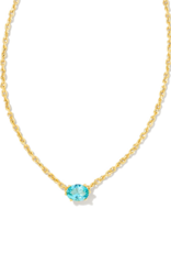 KENDRA SCOTT DESIGN Cailin Gold Pendant Necklace in Aqua Crystal