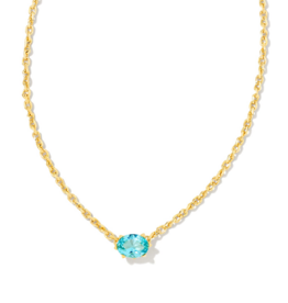 KENDRA SCOTT DESIGN Cailin Gold Pendant Necklace in Aqua Crystal