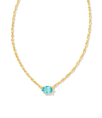 KENDRA SCOTT DESIGN Cailin Gold Pendant Necklace in Aqua Crystal