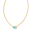 Cailin Gold Pendant Necklace in Aqua Crystal