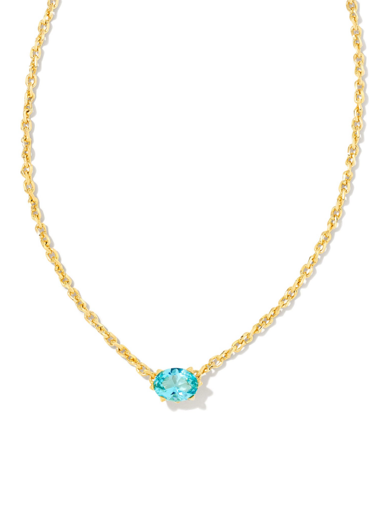 KENDRA SCOTT DESIGN Cailin Gold Pendant Necklace in Aqua Crystal