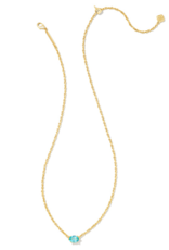 KENDRA SCOTT DESIGN Cailin Gold Pendant Necklace in Aqua Crystal