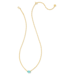 Cailin Gold Pendant Necklace in Aqua Crystal