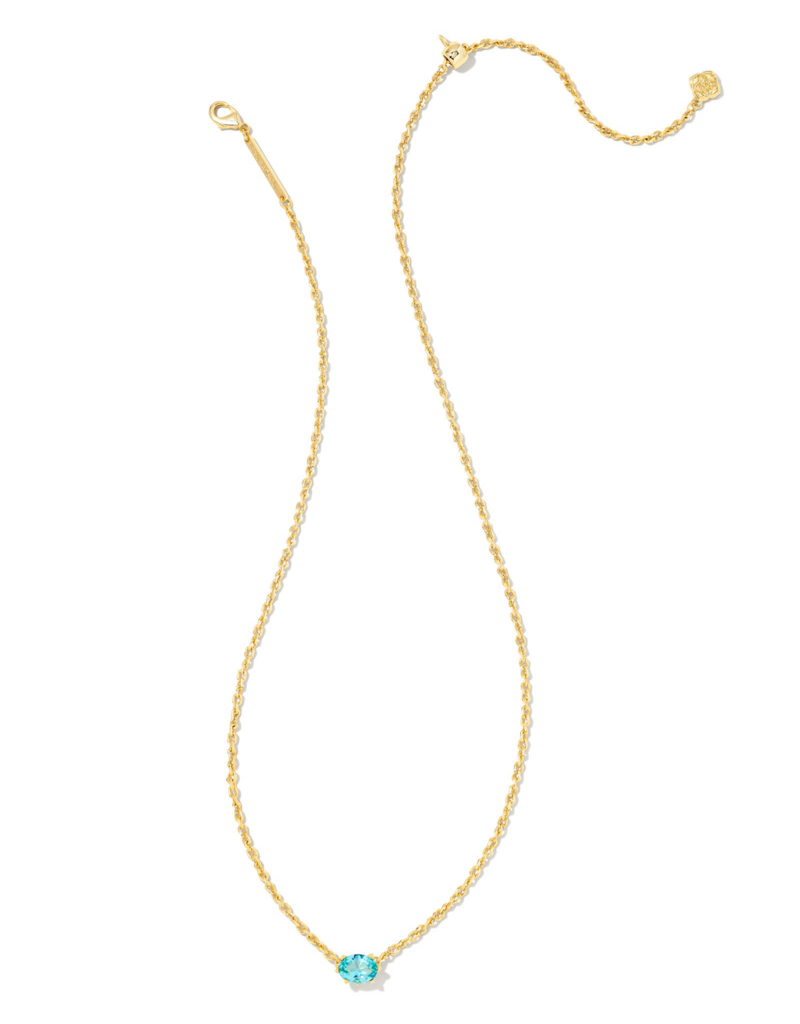 KENDRA SCOTT DESIGN Cailin Gold Pendant Necklace in Aqua Crystal