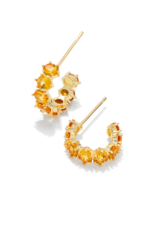 KENDRA SCOTT DESIGN Cailin Gold Huggie Earrings in Golden Yellow Crystal