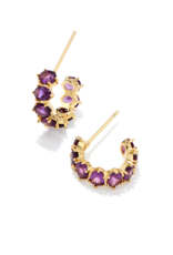 KENDRA SCOTT DESIGN Cailin Gold Huggie Earrings in Purple Crystal