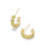 KENDRA SCOTT DESIGN Cailin Gold Huggie Earrings in Green Peridot Crystal