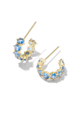 KENDRA SCOTT DESIGN Cailin Gold Huggie Earrings in Blue Violet Crystal