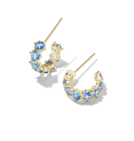 KENDRA SCOTT DESIGN Cailin Gold Huggie Earrings in Blue Violet Crystal