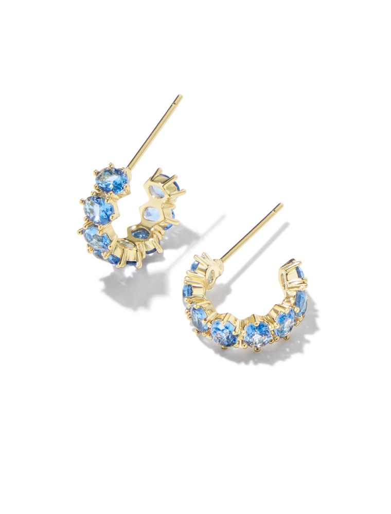 KENDRA SCOTT DESIGN Cailin Gold Huggie Earrings in Blue Violet Crystal