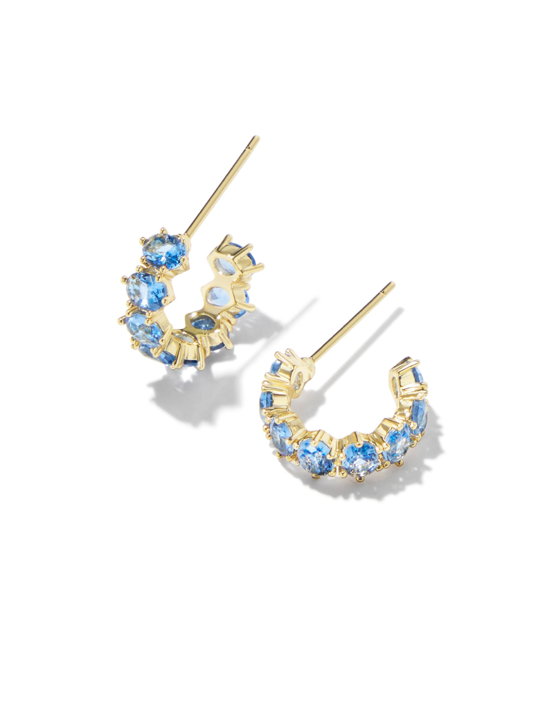 KENDRA SCOTT DESIGN Cailin Gold Huggie Earrings in Blue Violet Crystal