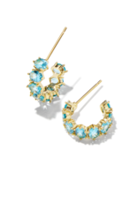 KENDRA SCOTT DESIGN Cailin Gold Huggie Earrings in Aqua Crystal KENDRA SCOTT DESIGN Cailin Gold Huggie Earrings in Aqua Crystal