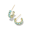 KENDRA SCOTT DESIGN Cailin Gold Huggie Earrings in Aqua Crystal